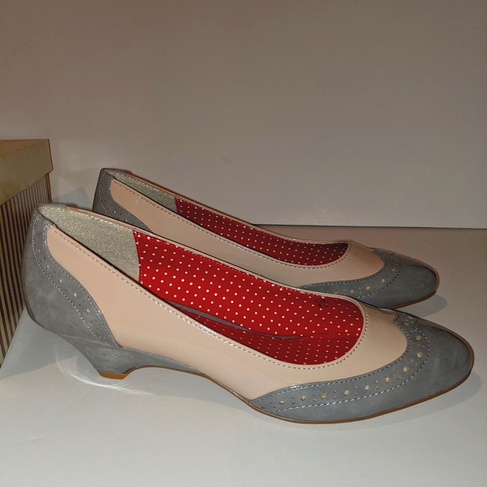 NIB B.A.I.T. Footwear Ida Saddle Oxford kitten heels women's 8.5 Modcloth